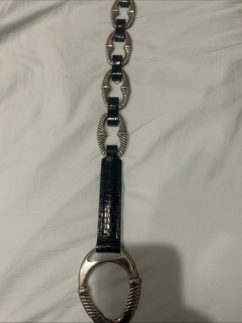 Brighton Black and Silver Linked Chain Belt
